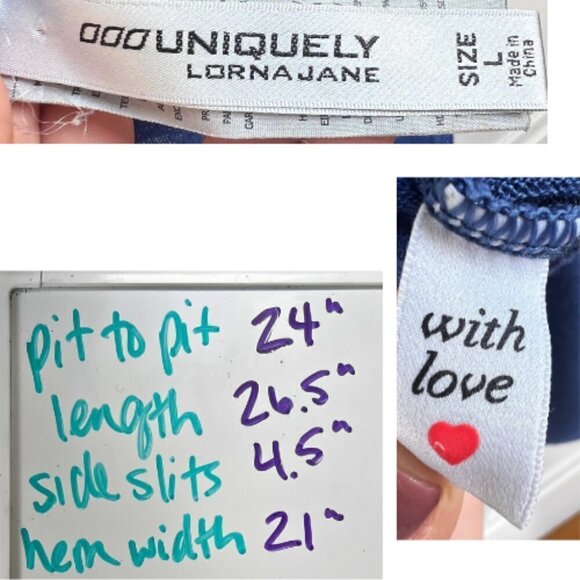 LORNA JANE Harper Long Sleeve Blue Floral Mesh Long Sleeve Knit Top Size L - Picture 11 of 15